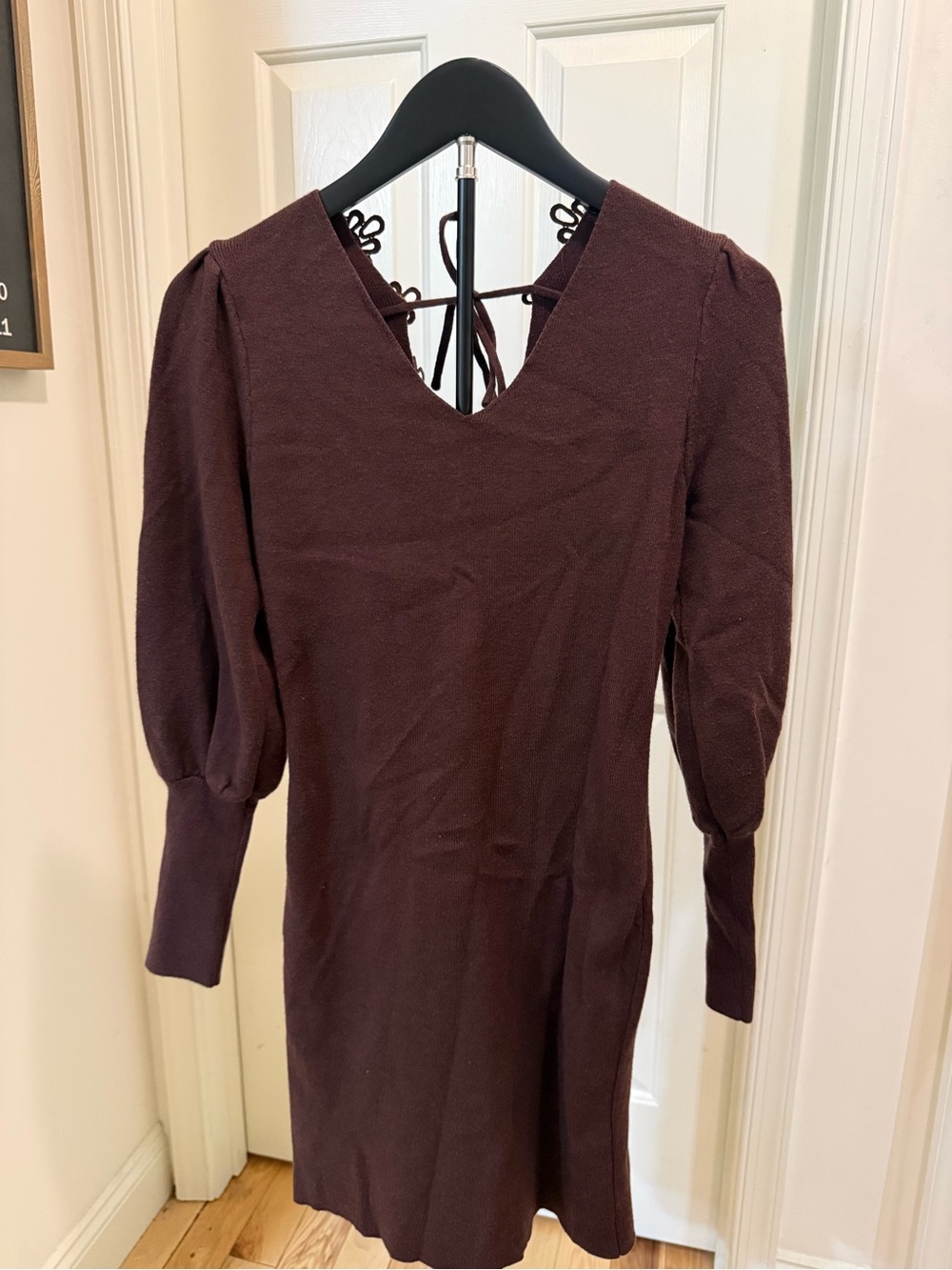 Amazon Women's V-Neck Open Back Midi Dress in Brown
